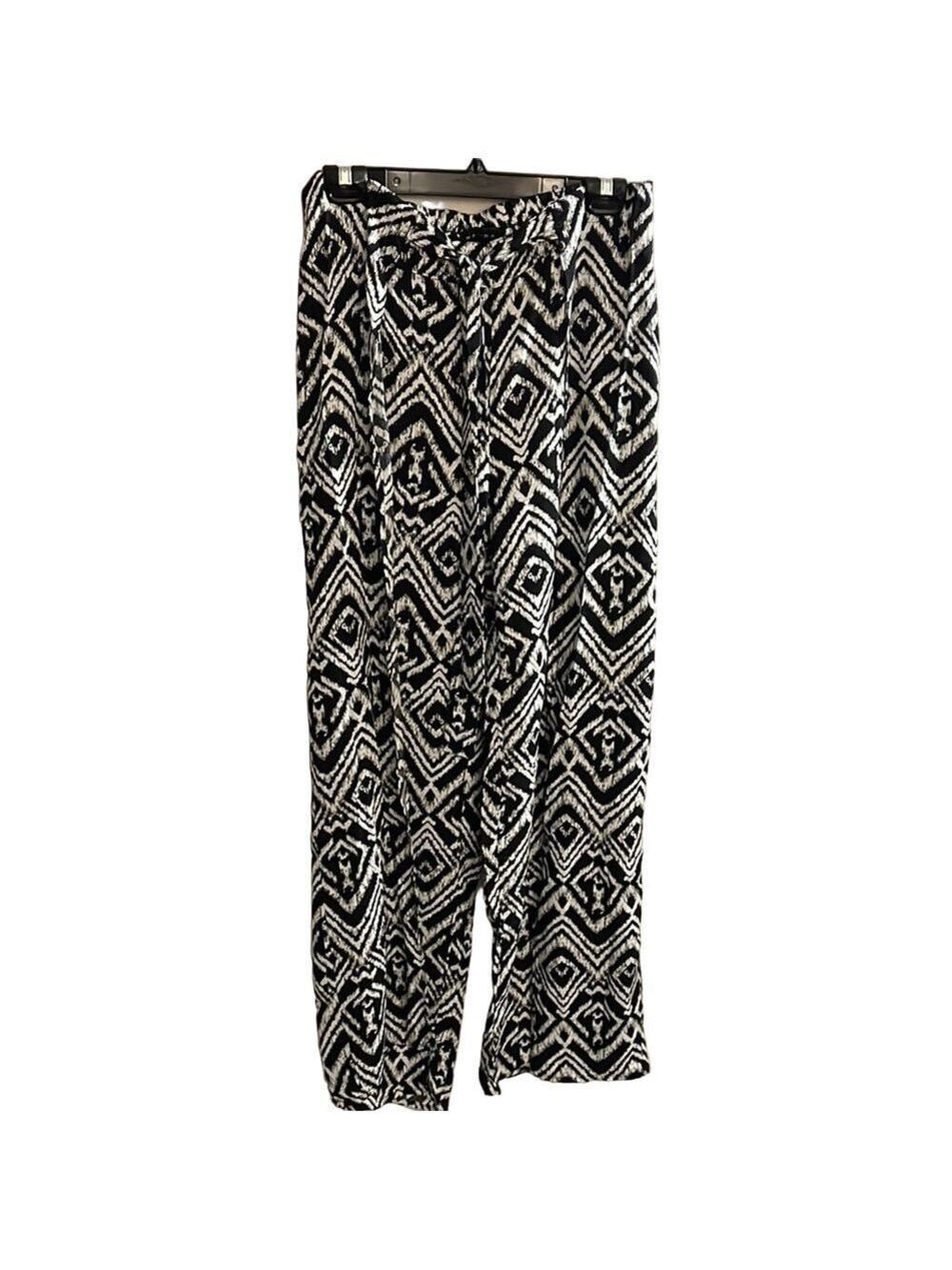 Majora Black and White Wide Wrap Leg Pants